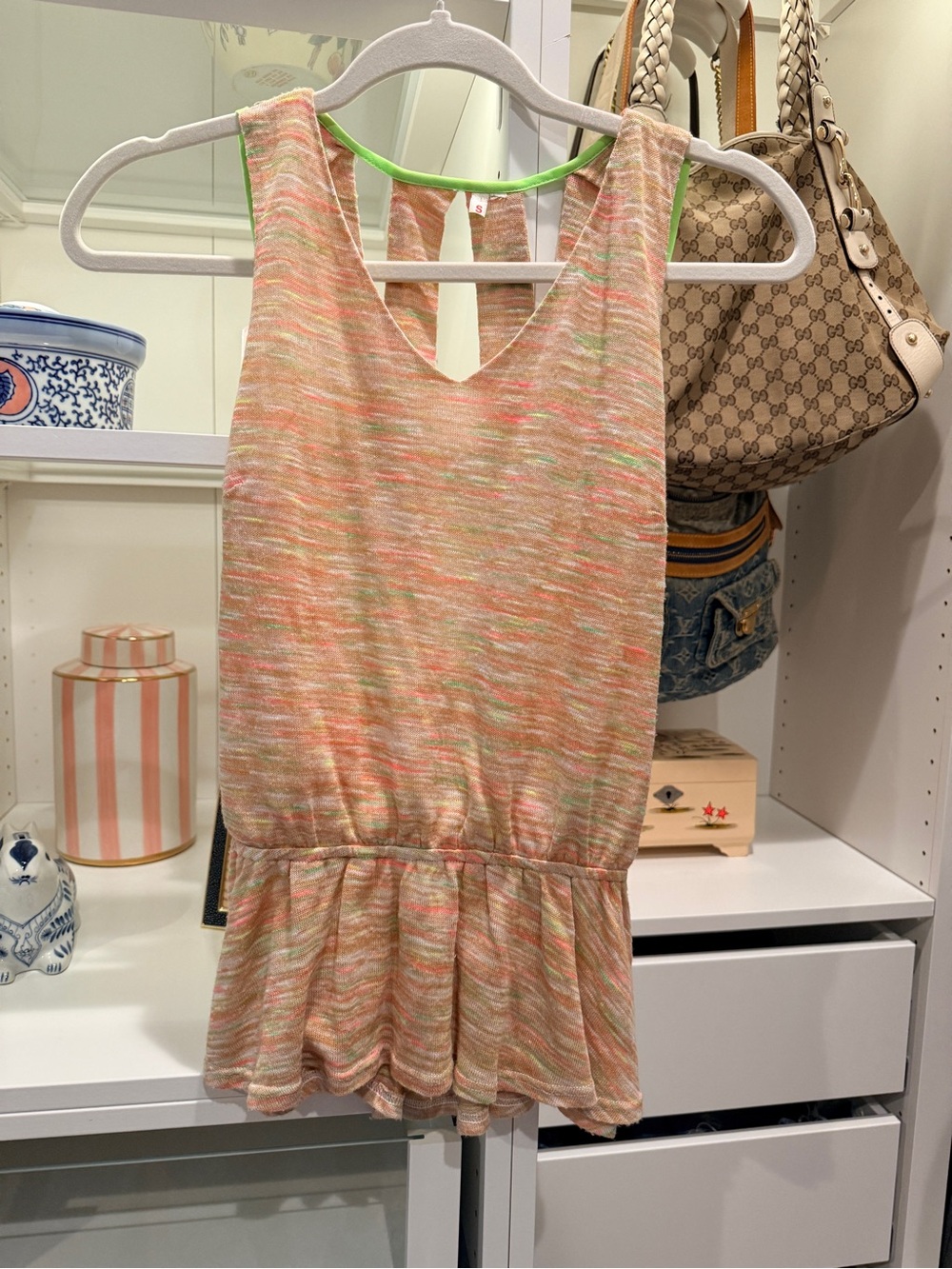 Woman’s Multicolor Knit Peplum Top